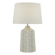 Dar Vondra Table Lamp White and Grey with Linen Shade –  from Amos Lighting + Home