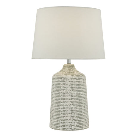 Dar Vondra Table Lamp White and Grey with Linen Shade –  from Amos Lighting + Home