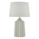 Dar Vondra Table Lamp White and Grey with Linen Shade –  from Amos Lighting + Home