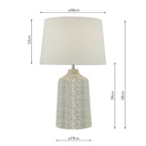 Dar Vondra Table Lamp White and Grey with Linen Shade –  from Amos Lighting + Home