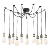 Dar Waco 10 Light Spider Pendant Black & Antique Brass –  from Amos Lighting + Home