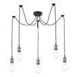 Dar Waco 5 Light Spider Pendant Black & Antique Brass –  from Amos Lighting + Home