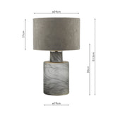 Dar Wanda Table Lamp Smoked Glass With Shade –  from Amos Lighting + Home