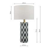 Dar Weylin Blue & White Table Lamp with Shade –  from Amos Lighting + Home