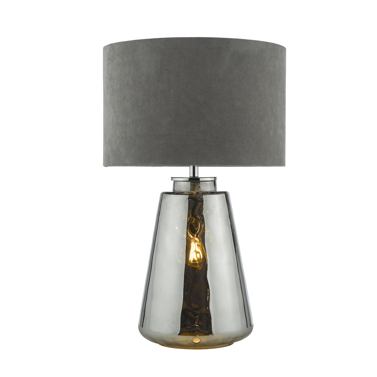 Dar Wycliffe Table Lamp Smoked Glass With Shade –  from Amos Lighting + Home