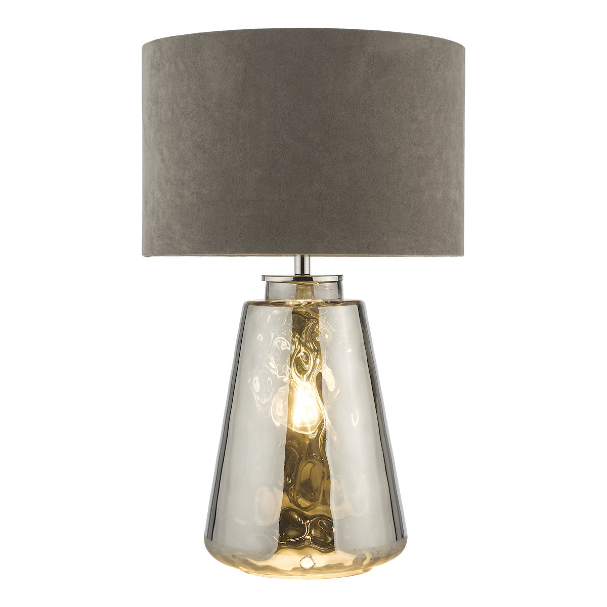 Dar Wycliffe Table Lamp Smoked Glass With Shade –  from Amos Lighting + Home