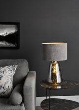 Dar Wycliffe Table Lamp Smoked Glass With Shade –  from Amos Lighting + Home