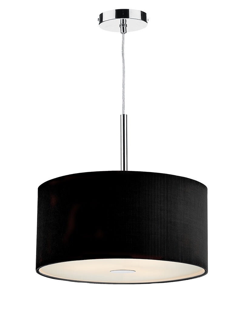 Dar Zaragoza 3 Light Drum Pendant Grey, Black or Cream –  from Amos Lighting + Home