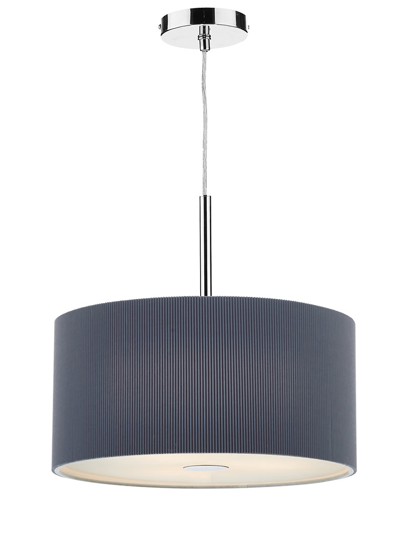 Dar Zaragoza 3 Light Drum Pendant Grey, Black or Cream –  from Amos Lighting + Home