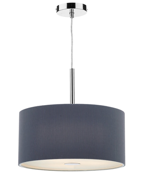 Dar Zaragoza 3 Light Drum Pendant Grey, Black or Cream –  from Amos Lighting + Home