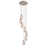 Amos Lucid Bright Nickel & Clear Glass 7 Light Cascade