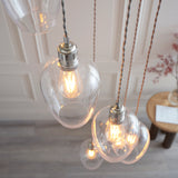 Amos Lucid Bright Nickel & Clear Glass 7 Light Cascade