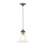 David Hunt Ebba Pendant Clear Glass and Antique Brass