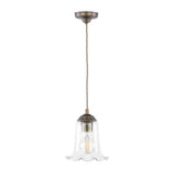David Hunt Ebba Pendant Clear Glass and Antique Brass