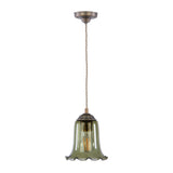 David Hunt Ebba Pendant Moss Glass and Antique Brass