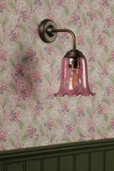 David Hunt Ebba Wall Light Azalea Glass and Antique Brass