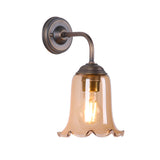 David Hunt Ebba Wall Light Tobacco Glass and Antique Brass