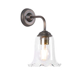 David Hunt Ebba Wall Light Clear Glass and Antique Brass