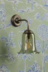 David Hunt Ebba Wall Light Moss Glass and Antique Brass