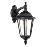 Dar Eddard Outdoor Wall Light Matt Black and Glass IP44