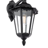 Dar Eddard Outdoor Wall Light Matt Black and Glass IP44