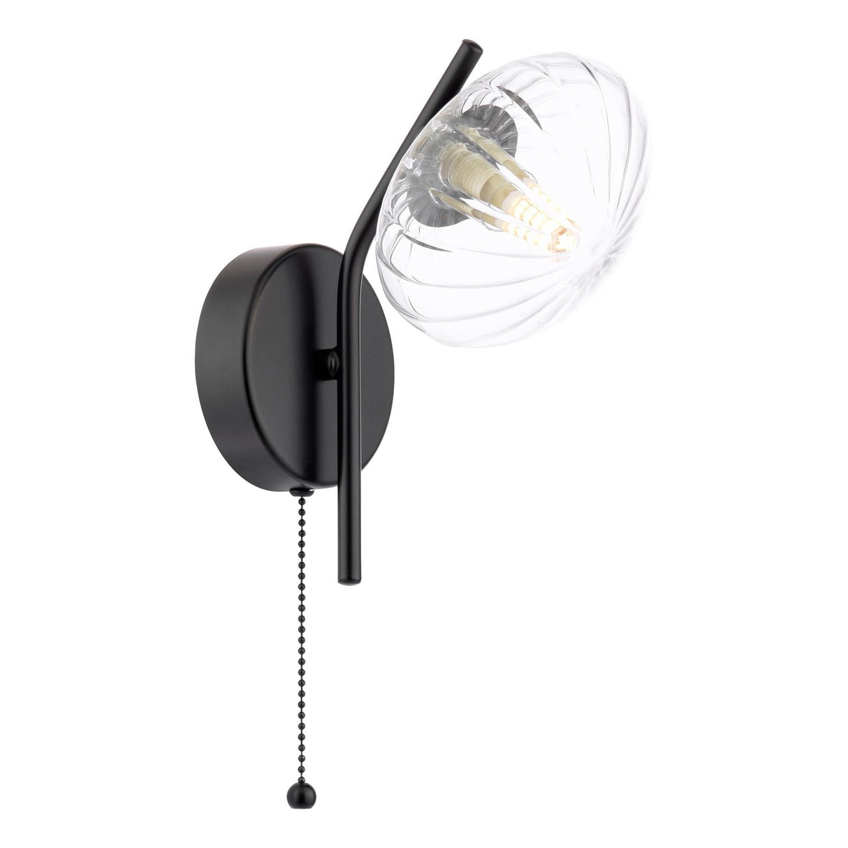 Dar Ede Wall Light Matt Black and Glass
