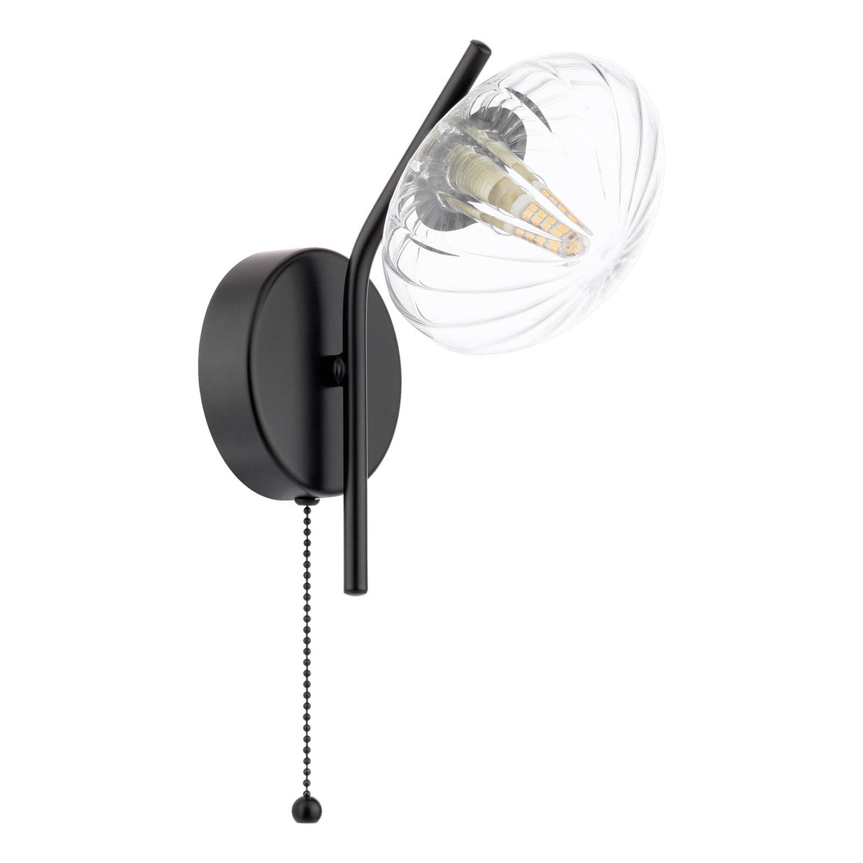 Dar Ede Wall Light Matt Black and Glass