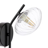Dar Ede Wall Light Matt Black and Glass