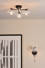 Dar Ede Wall Light Matt Black and Glass