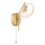 Dar Ede Wall Light Satin Gold and Amber Glass