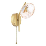 Dar Ede Wall Light Satin Gold and Amber Glass