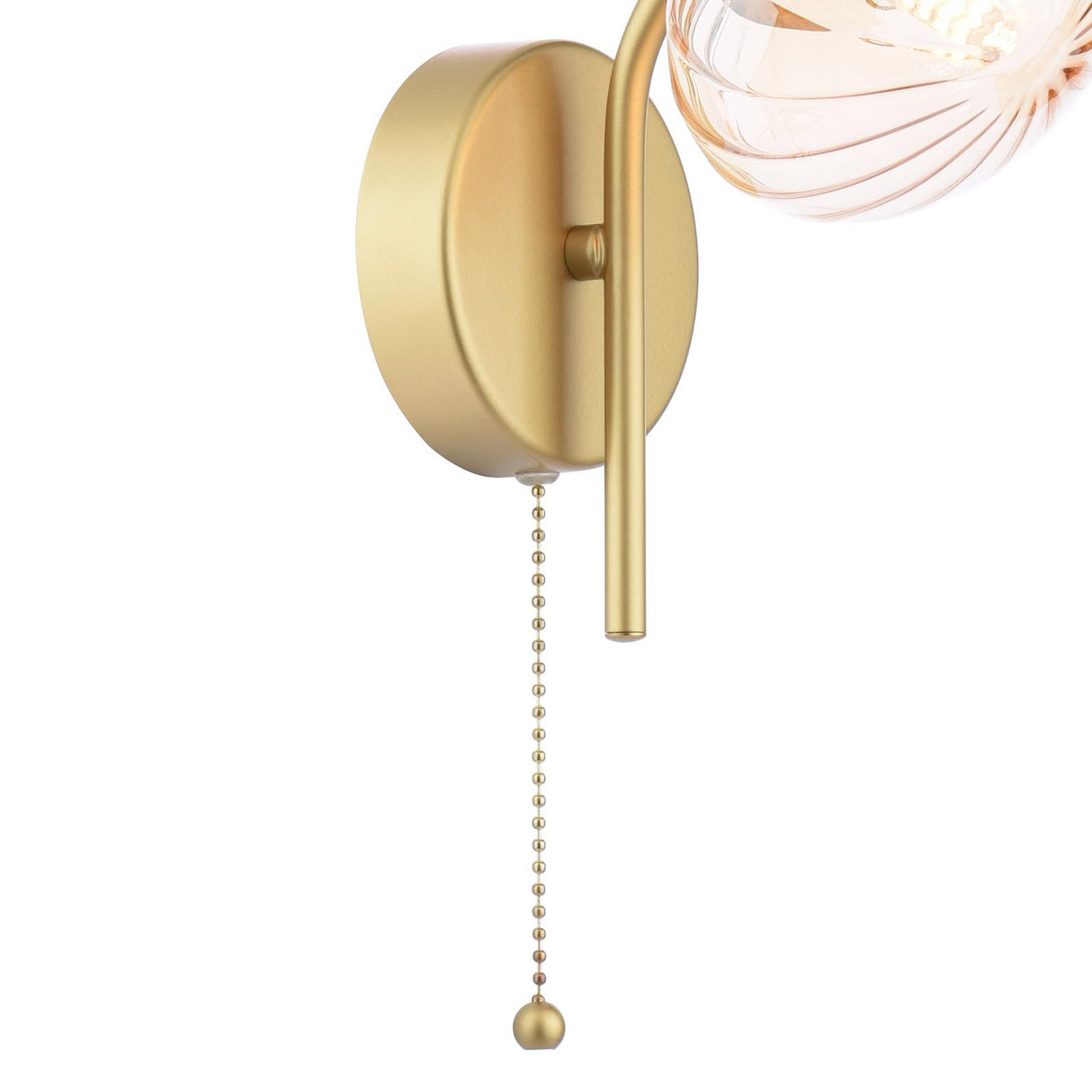 Dar Ede Wall Light Satin Gold and Amber Glass