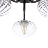 Dar Ede 3 Light Semi-Flush Matt Black and Glass