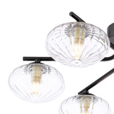 Dar Ede 6 Light Semi-Flush Matt Black and Glass