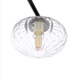 Dar Ede 6 Light Semi-Flush Matt Black and Glass