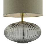 Dar Edmond Table Lamp Smoked Glass & Antique Brass Detail –  from Amos Lighting + Home