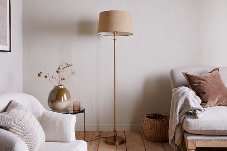 Nkuku Ehadi Antique Floor Lamp Antique Brass