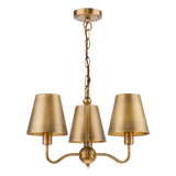 Dar Elara 3 Light Pendant Antique Bronze With Bronze Metal Shades