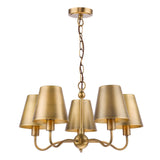 Dar Elara 5 Light Pendant Antique Bronze With Bronze Metal Shades