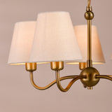 Dar Elara 5 Light Pendant Antique Bronze With Linen Hardback Shades