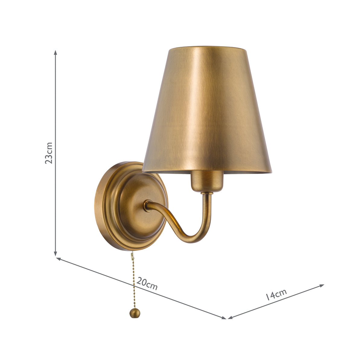Dar Elara Wall Lamp Antique Bronze With Bronze Metal Shades