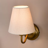 Dar Elara Wall Lamp Antique Bronze With Linen Hardback Shades