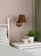 Dar Elara Wall Lamp Antique Bronze With Hand-Woven Rattan Shades