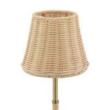 Joules Elcot Rechargeable LED Table Lamp Antique Brass With Rattan Shade