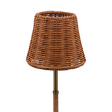 Joules Elcot Rechargeable LED Table Lamp Satin Bronze With Rattan Shade