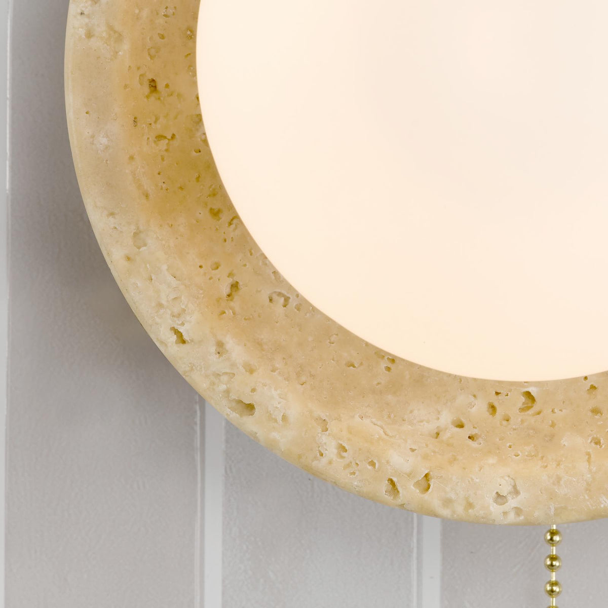 Dar Elgor Bathroom Wall Light Travertine and Opal Glass IP44