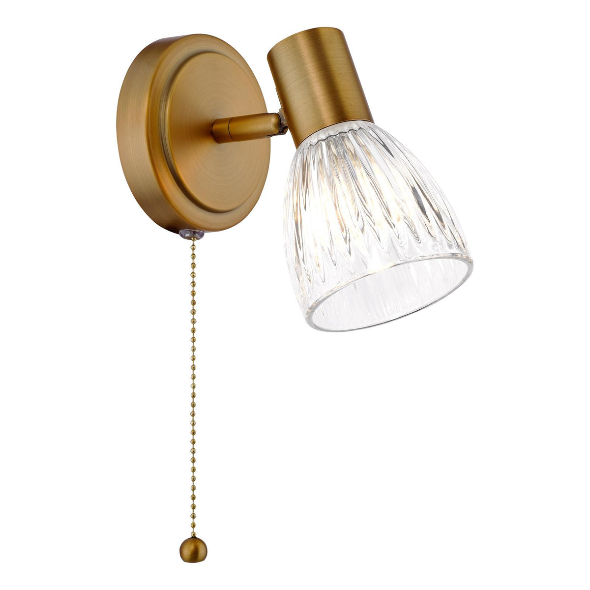 Dar Elron Single Spotlight Antique Bronze and Ribbed Glass
