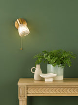 Dar Elron Single Spotlight Antique Bronze and Ribbed Glass