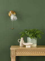 Dar Elron Single Spotlight Antique Bronze and Ribbed Glass