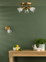 Dar Elron Single Spotlight Antique Bronze and Ribbed Glass